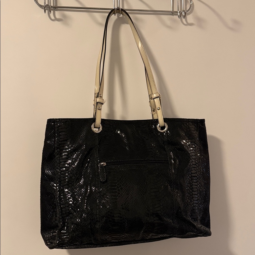 Wilsons Leather Black and Tan Tote Bag